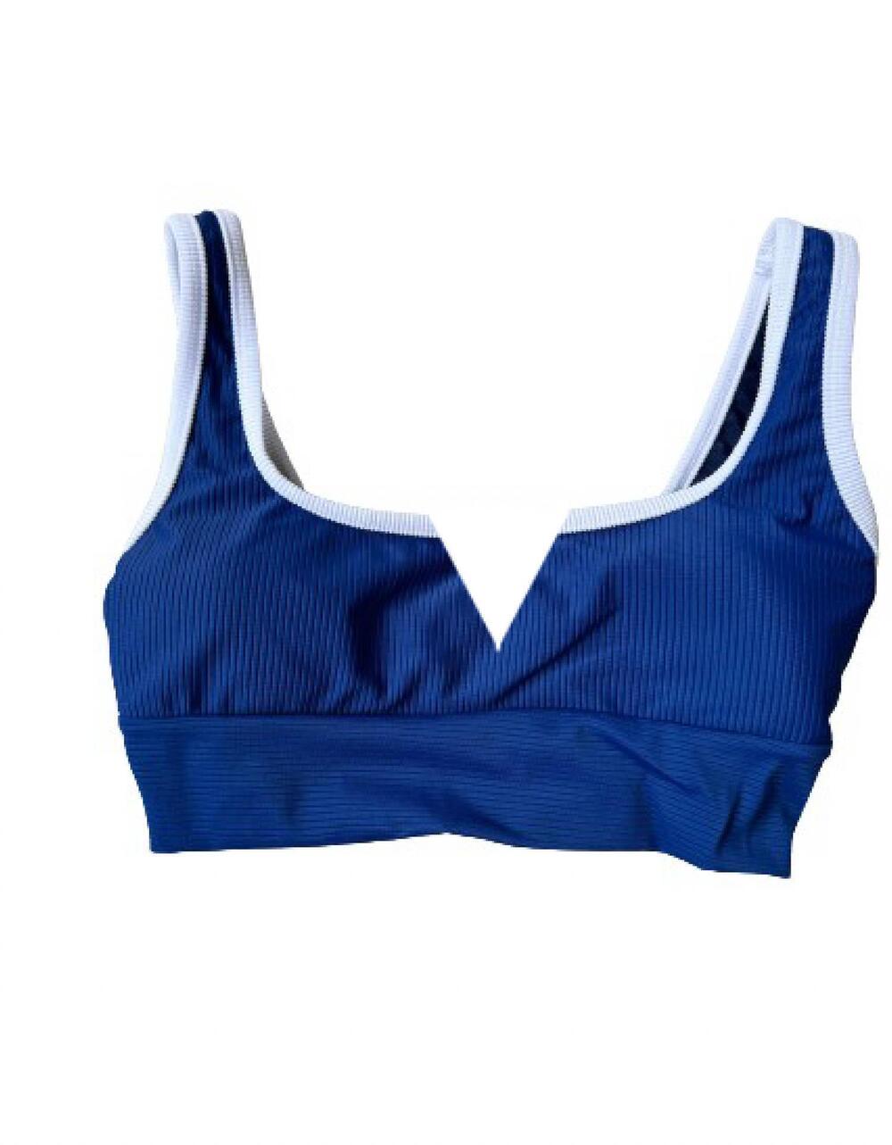 NEW LAINSNOW women's vcut kiawah thick straps top in stormy seas